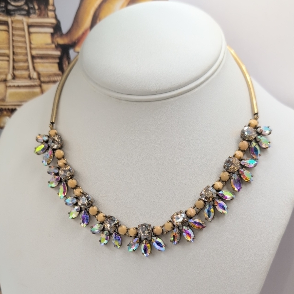 Aurora Borealis J.Crew Crystal Statement Collar Necklace - Picture 3 of 6